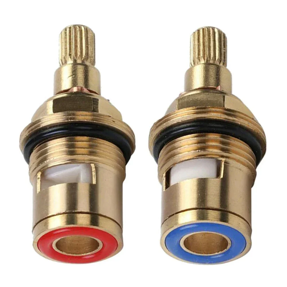 1/2pc Replacement Tap Valves Brass Ceramic Disc Cartridge Inner Faucet Valve For Bathroom, Clockwise Or Anti-clockwise