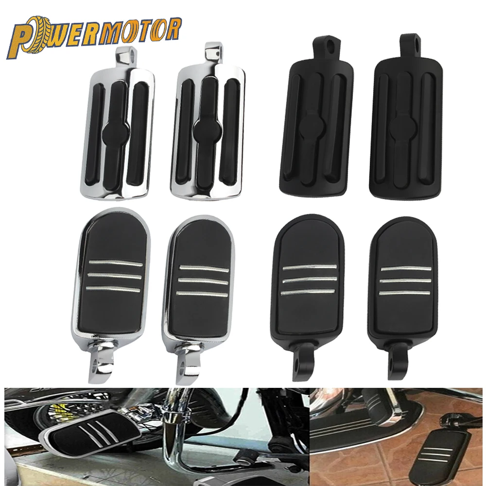 For Harley Electra Road King Street Glide Universal Motorcycle Foot Pegs Pedals FootRests 1-1/4\