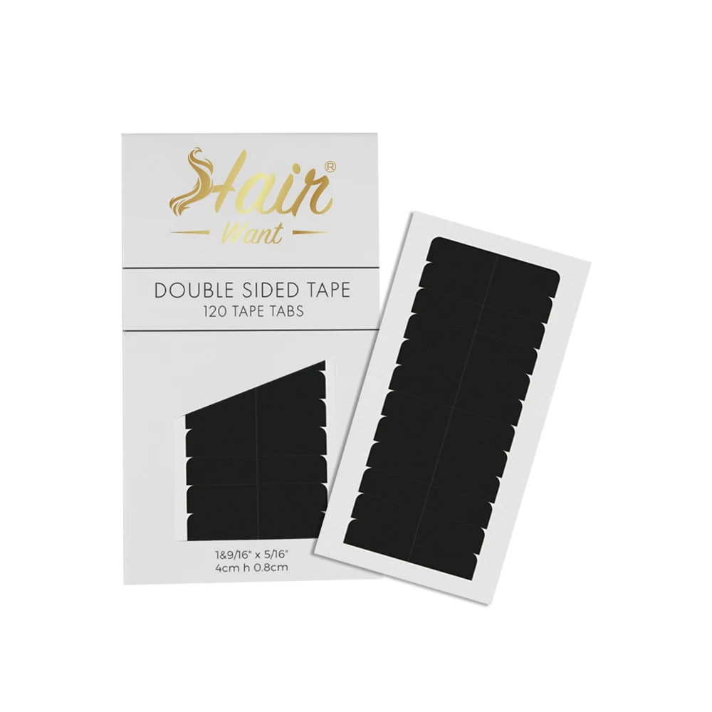 Hair Want Dubbelzijdige haarverlengingstape 4 cm x 0,8 cm Zelfklevende vervangingstape 120 voorgesneden tabbladen Tape voor tape-in extensions