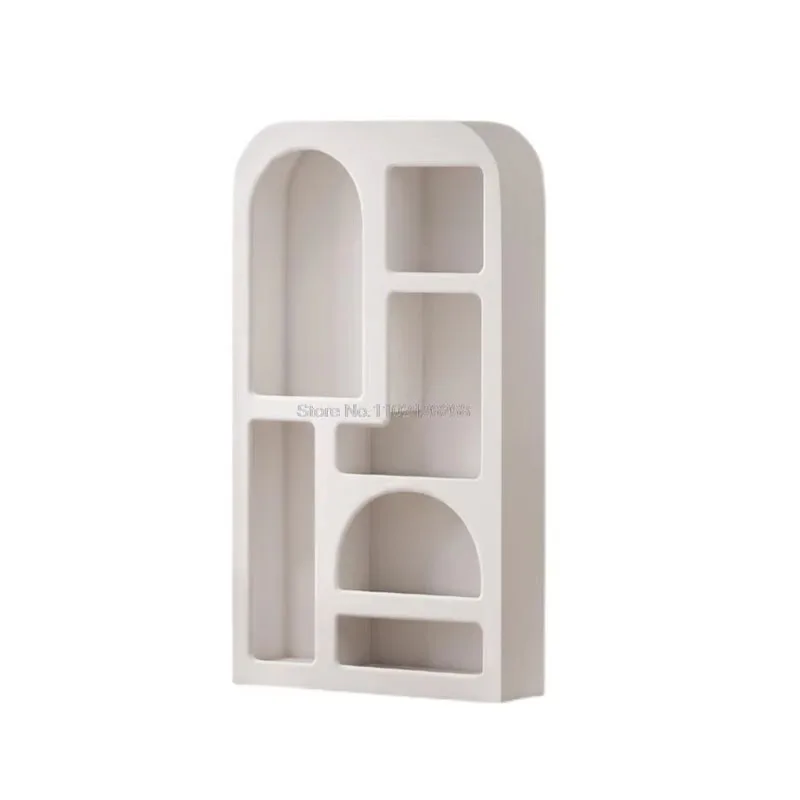 White Display Cabinet Product Display Cabinet Nordic Simple Living Room Arch Cave Storage Curio Cabinet Floor Bookcase