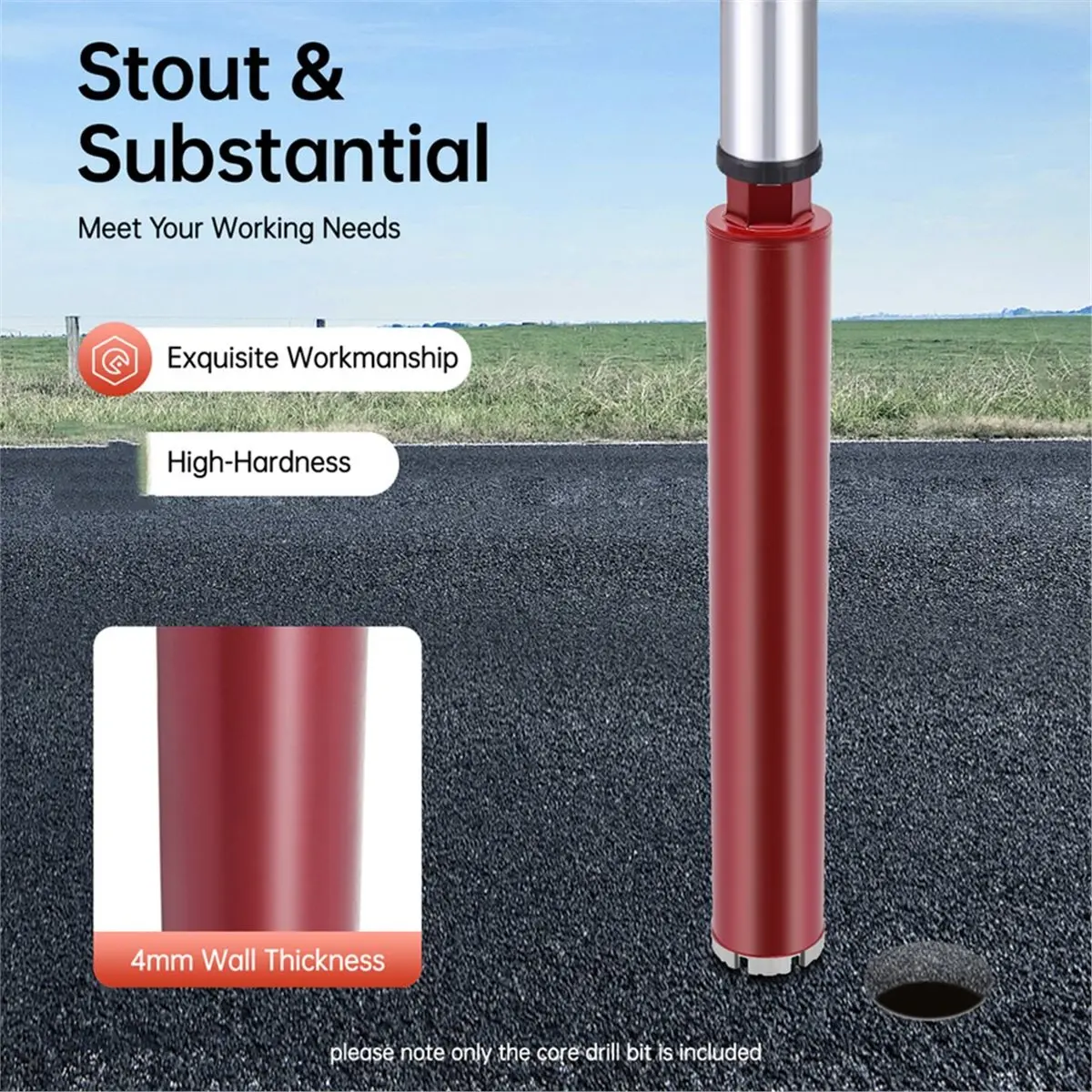 Homegood Diamond Core Drill Bit 63/76/112MM for Dry/Wet Concrete Core Drilling, Handheld Tool 112mm