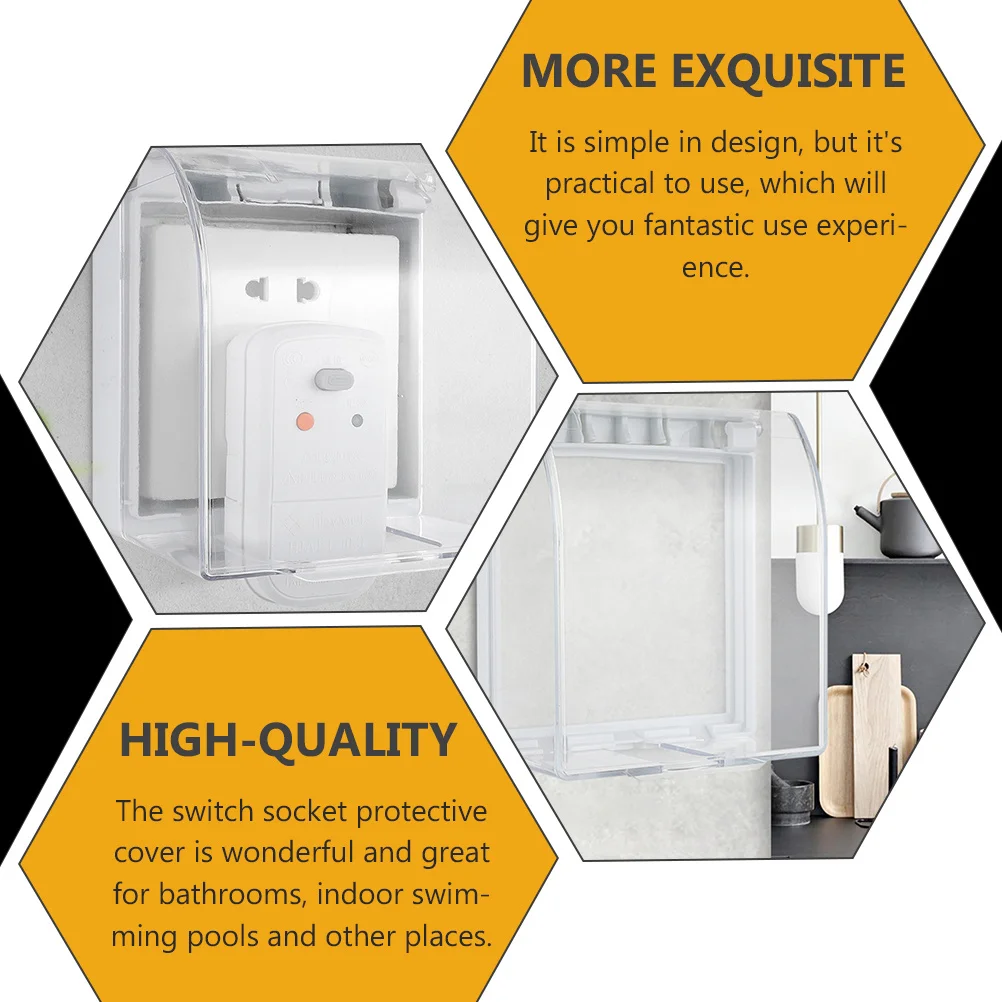 

2pcs Waterproof Cover For Socket 86 Type Transparent Dustproof Insect Proof Panel Box Receptacle Case Protector Indoor Outdoor