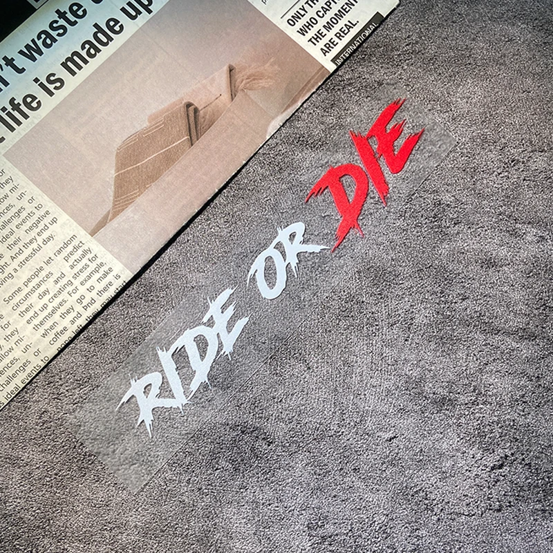 1PC RIDE OR DIE Motorcycle Helmet Stickers Funny for Scooter Fuel Tank Front Fairing Bicycle Top Tube Waterproof Vinyl Decals image 4