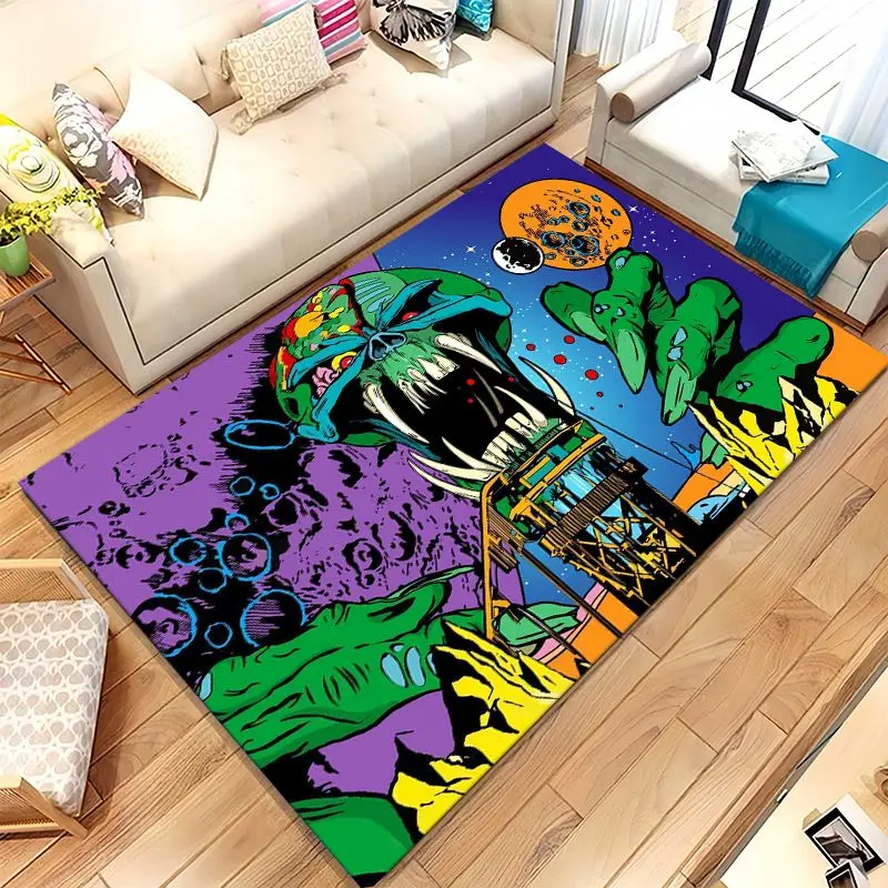 Eddie I-Iron M-Maiden Cartoon Sign Soft Non-Slip Large Area Rug for Living Room,Bedroom Playroom Carpet Mat for Sofa,Home Decor