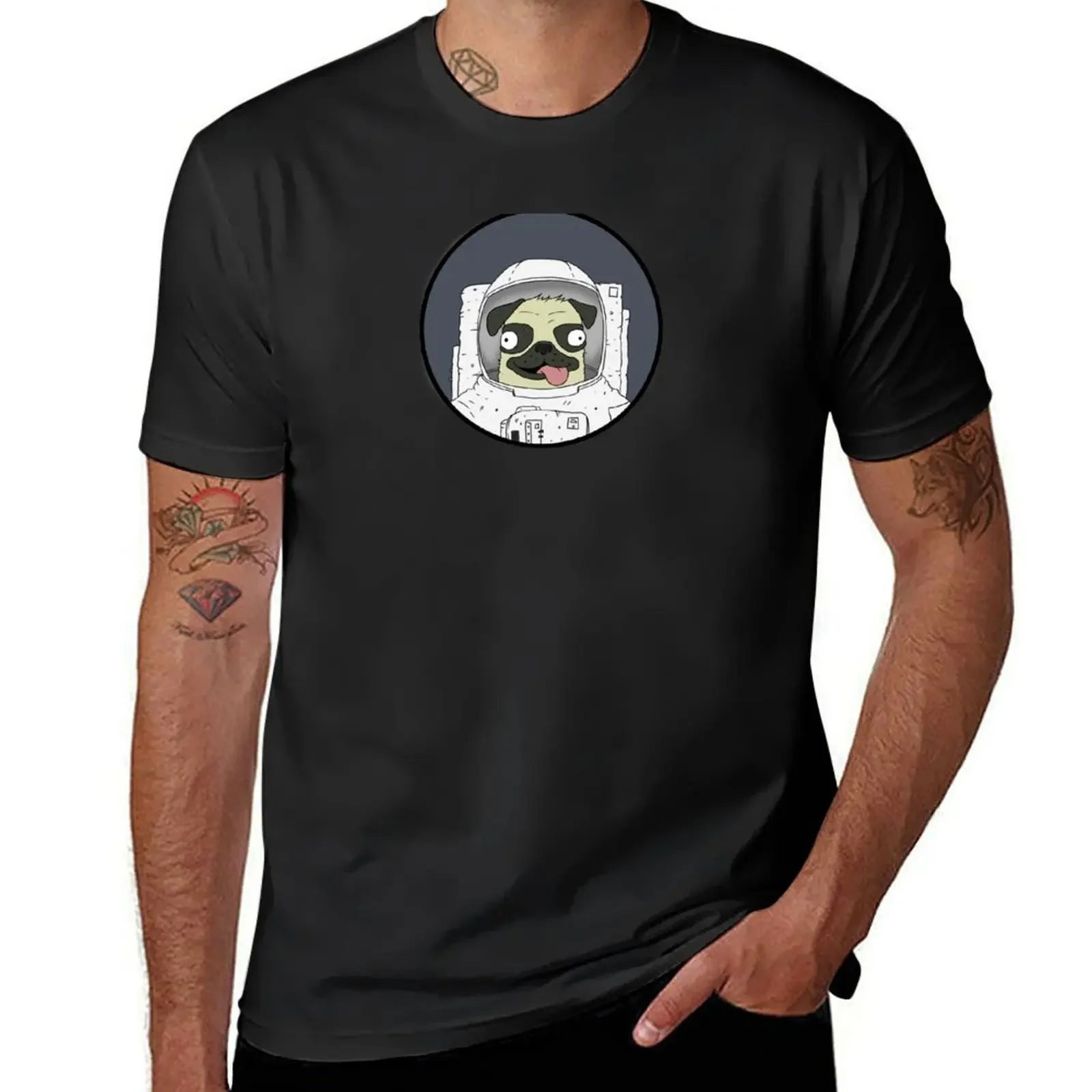 

Pugstronaut. T-Shirt customs quick-drying T-shirts oversize men t shirts