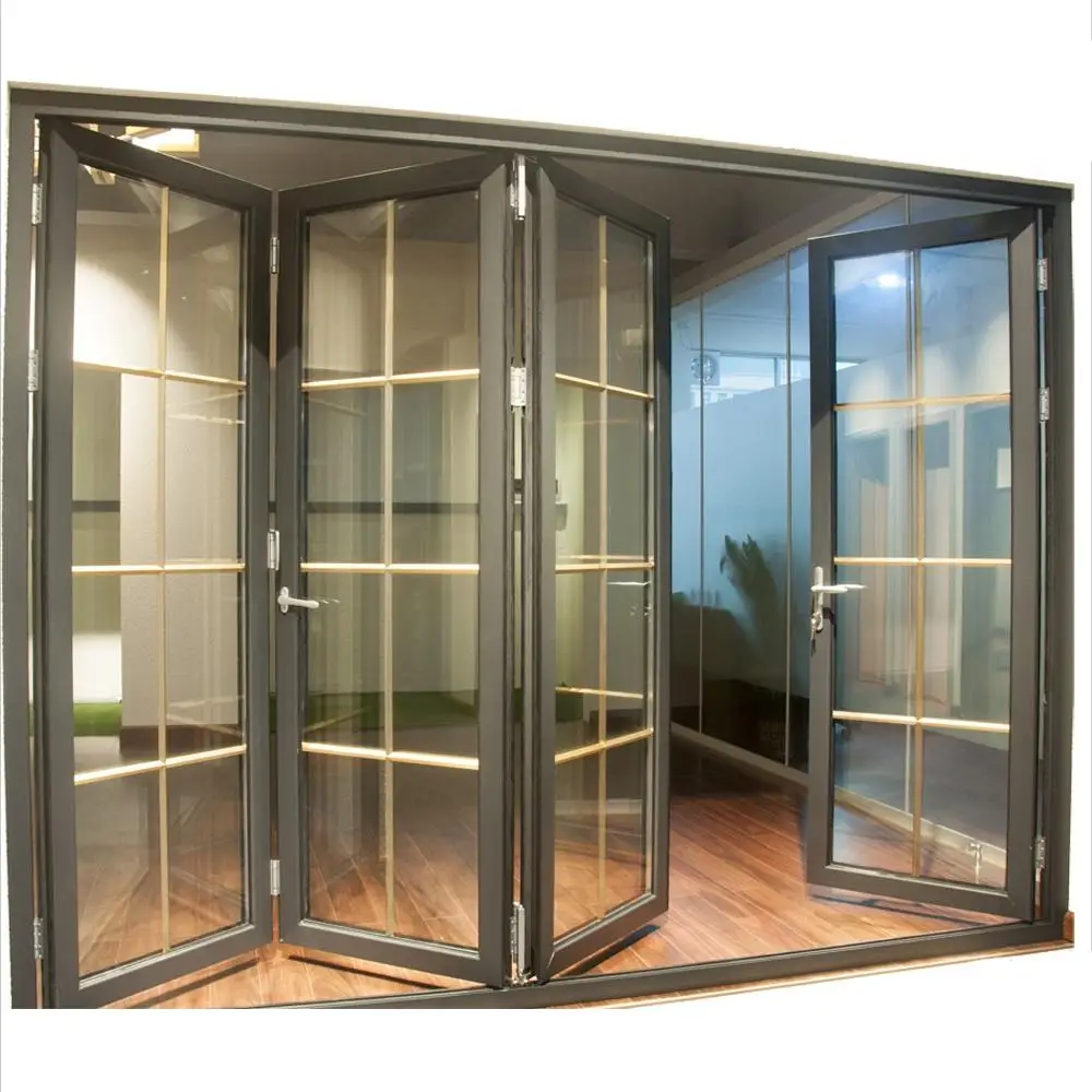 Chinese Manufacturing Durable Accordion Folding Door Silent Opening Folding Doors Fashionable Anti Pinch Hand Fold Up Doors