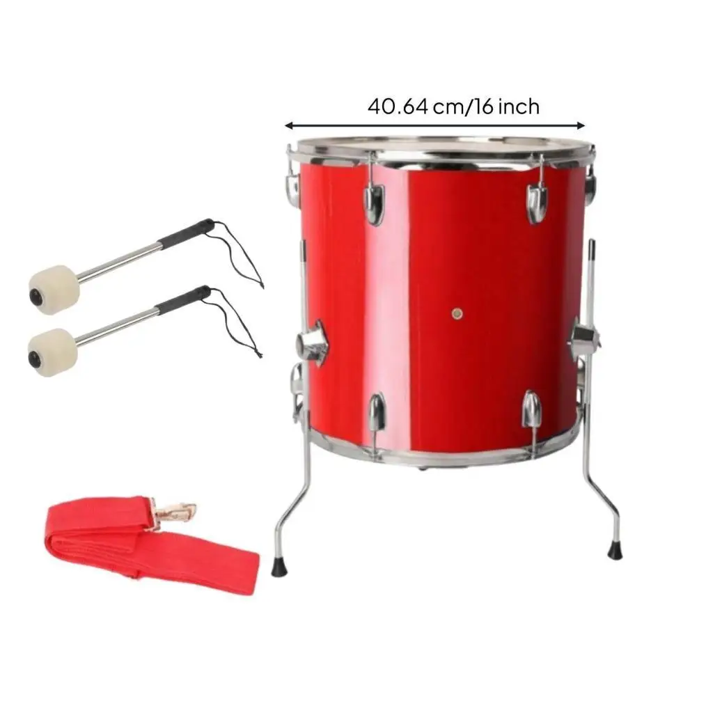 Cheering Drum with Drumsticks Shoulder Strap Marching Snare Instrument for Sport Team Fans