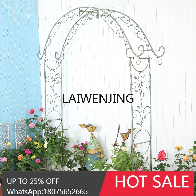 wrought iron large span flower terrace plant climbing vine frame
