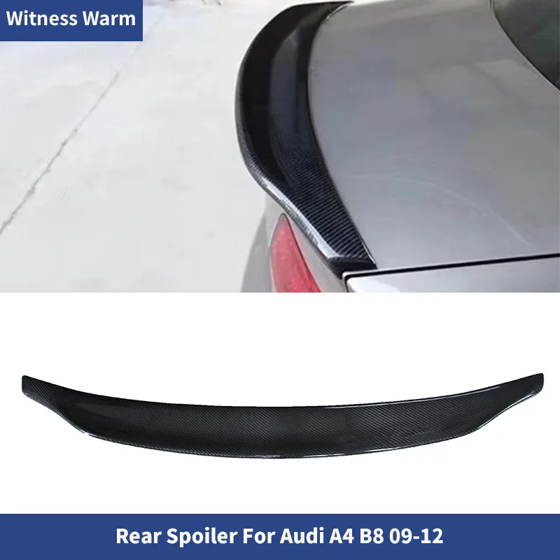 A4 B8 Rear Spoiler Wing Tail Carbon Fiber Frp Unpainted for A4 B8 Rear Spoiler Rear Trunk Lip Wing Car Styling 2009-2012