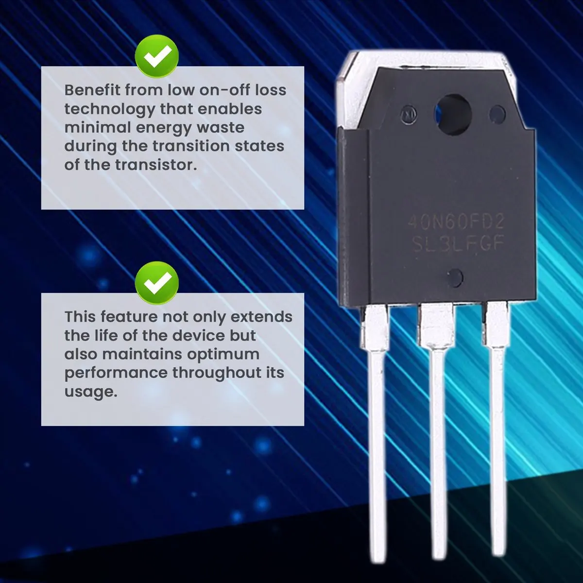 A64I 5PCS 40N60FD2 SGT40N60FD2 SGT40N60FD2PN 40A 600V Transistor TO-3P - High Efficiency & Fast Switching