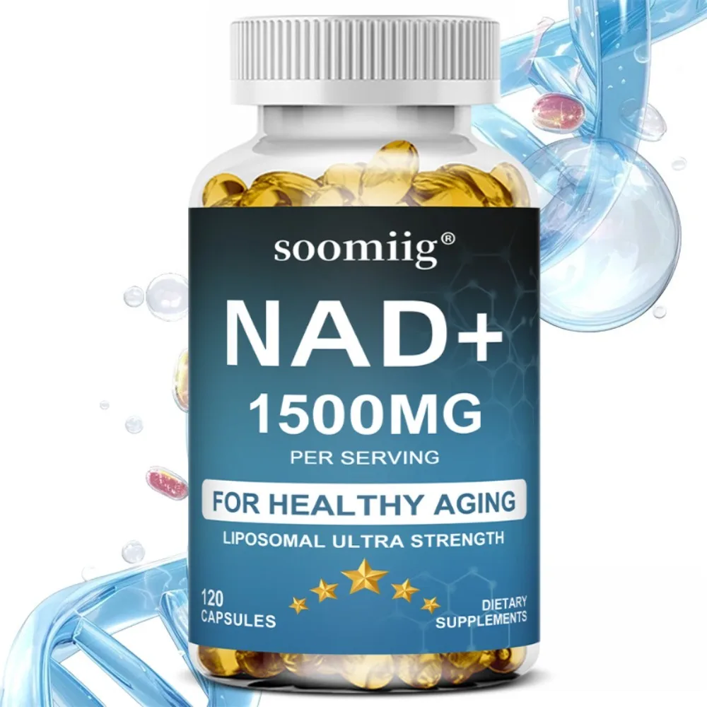 NAD+ Supplement-with Trans-Resveratrol, Support Skin Health, Cell Repair, Brain Cognition, Anti-Aging, Antioxidant, 120 Capsules