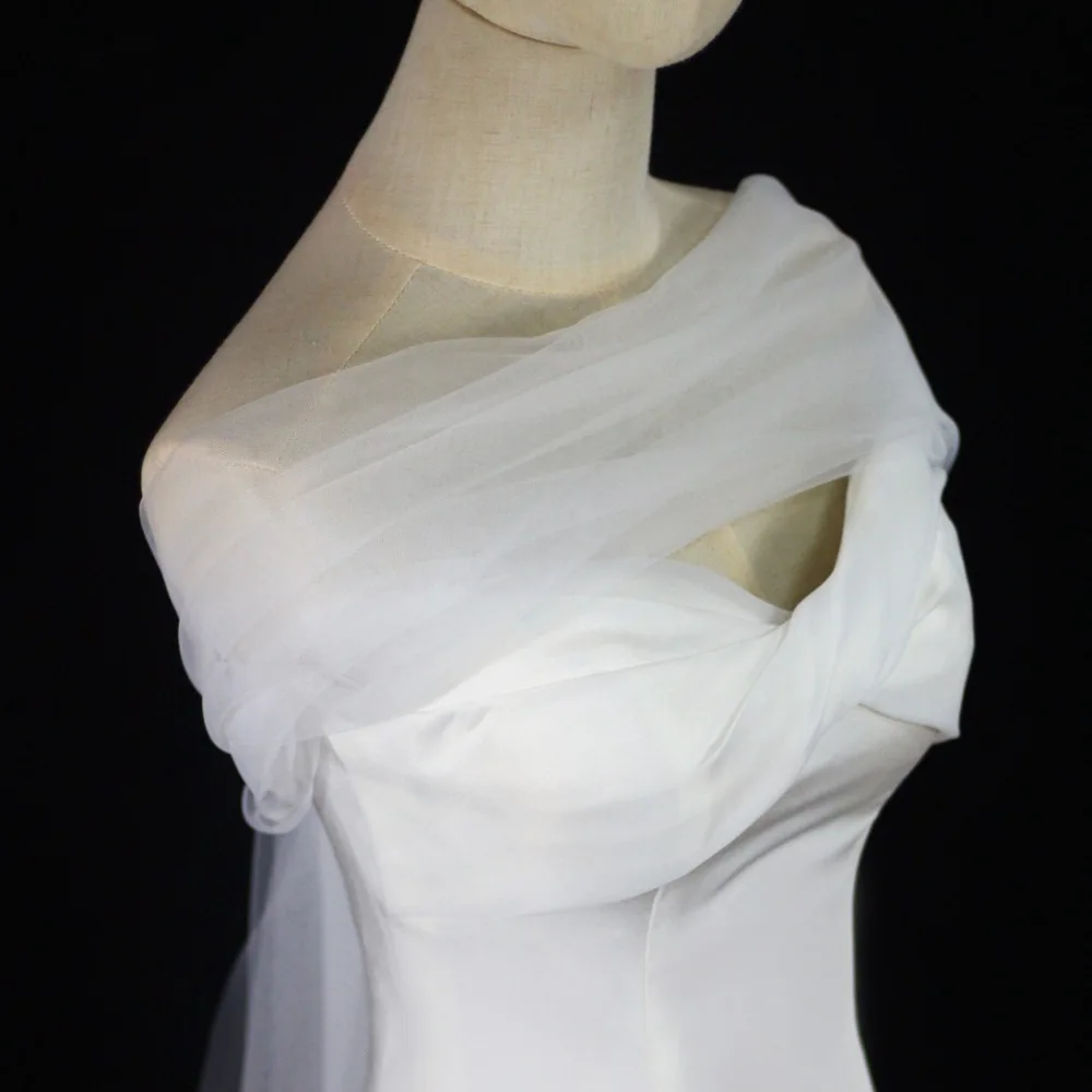 Свадебная фата на плечах, простая короткая свадебная фата с бисером, аксессуары, новая коллекция 2025 года