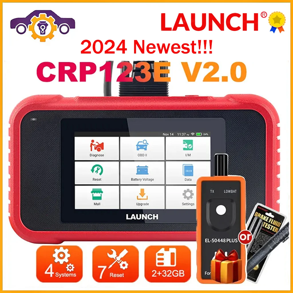 

Launch X431 CRP123E V2.0 OBD2 Scanner Engine ABS SRS Transmission Diagnostic Scan Tools 7 Reset WiFi Free Update Car Code Reader