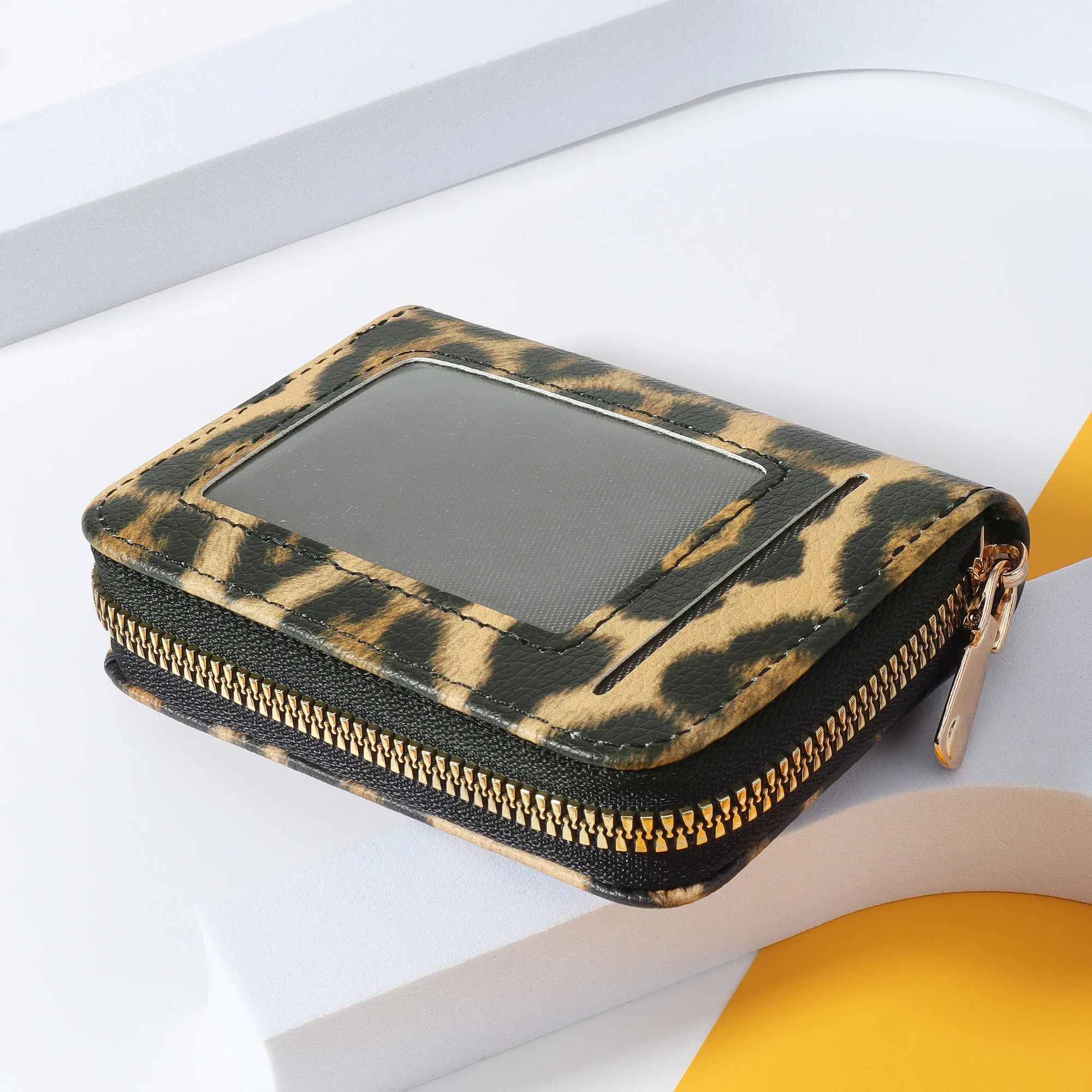 New Fashion Leopard Pattern Minimalist Short Wallet, Coin Wallet, Fashionable Zipper Clip, Multi functional Key and Cash Storage