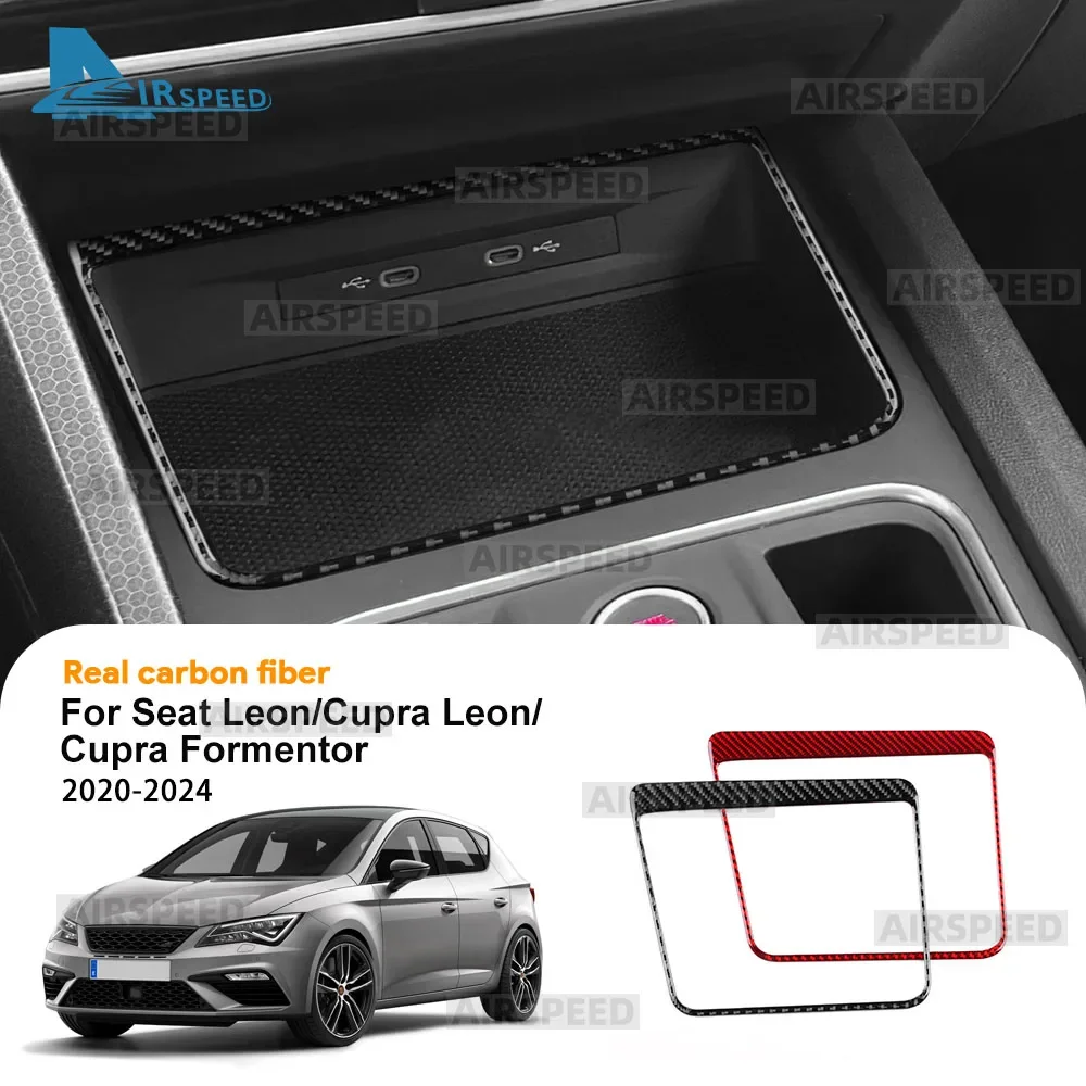 Weiche Carbon Faser Aufkleber Für Seat Leon MK4 Cupra Leon Cupra Formentor 2020-2022 2023 2024 LHD RHD Auto drahtlose Lade Rahmen