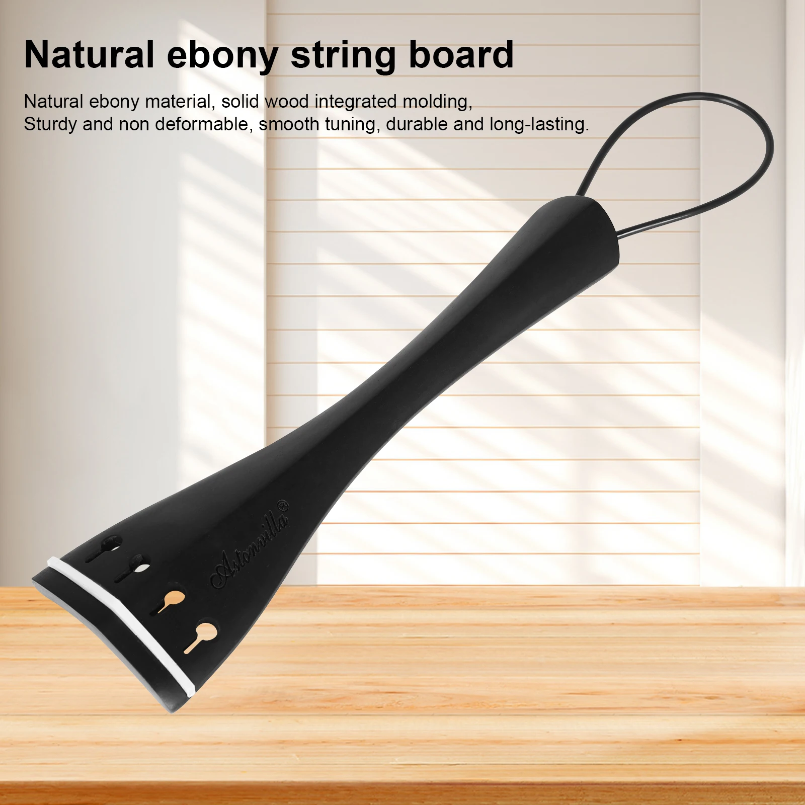 Cello Tailpiece 4/4 Fiddle Ebony Tailpiece High-End Drawstring Board Cello Replacement Instrument Accessories Parts