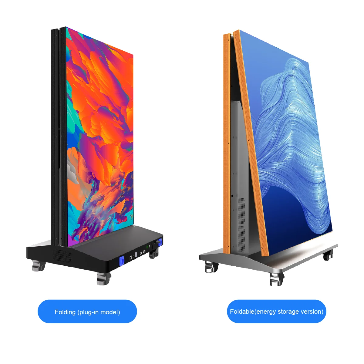 P2 LED Poster Screen Mobile Folding Digital Display GOB Anti-collision Indoor LED Advertising Screen For Wedding And Event