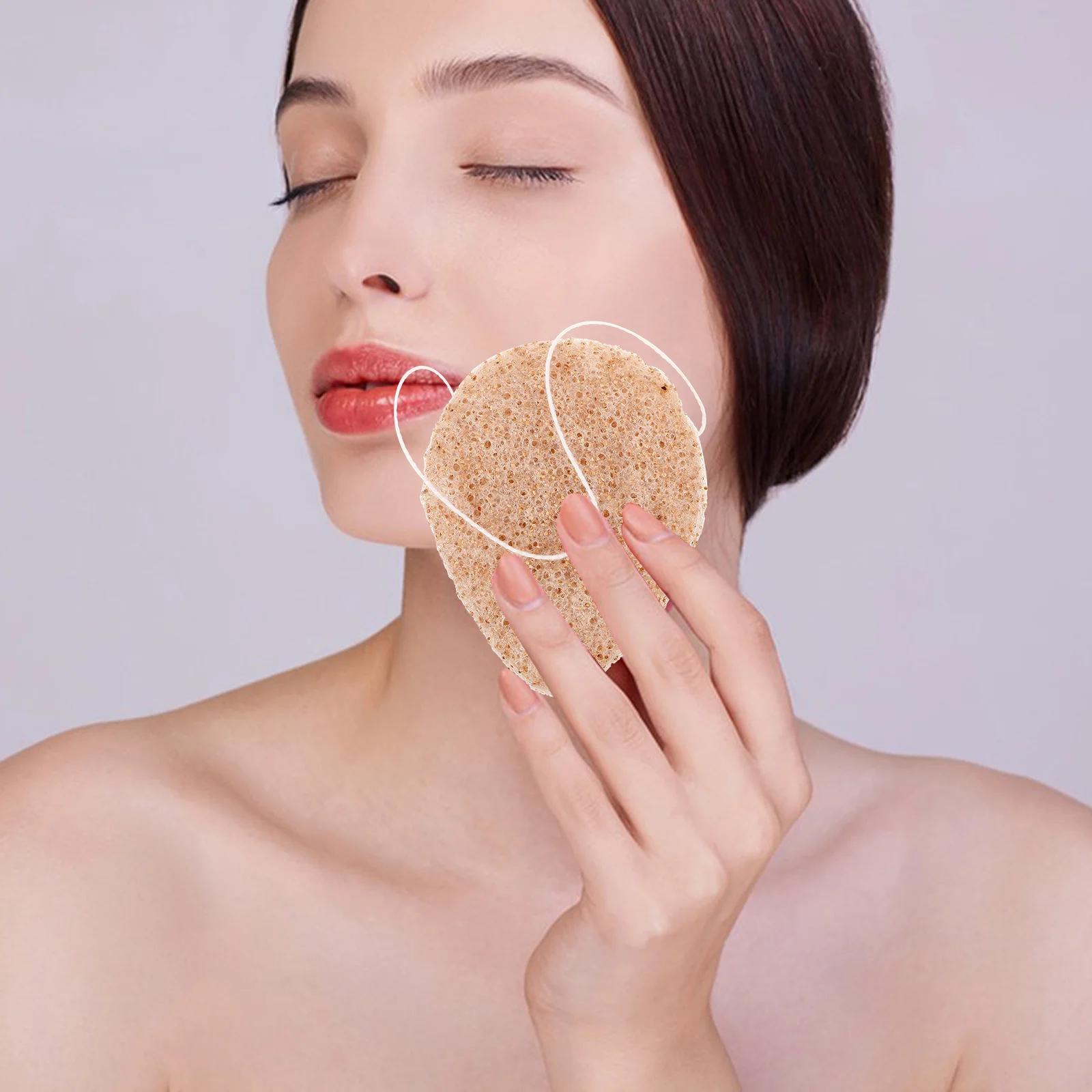 Walnut Seed Bath Sponge Thick Deep Cleansing Face Puff Removes Dead Skin Suitable All Skin Types Gentle Non for Cleansing