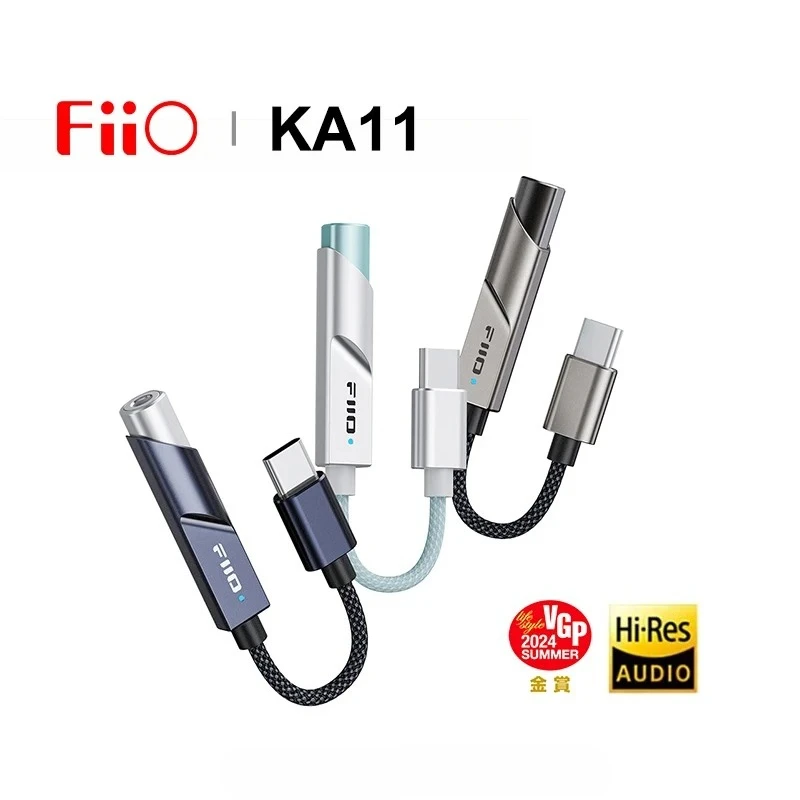 FiiO JadeAudio KA11 USB DAC AMP Hi-Res Audio Type-C to 3.5mm Adapter USB Dongle DAD256 for Android iOS Phones
