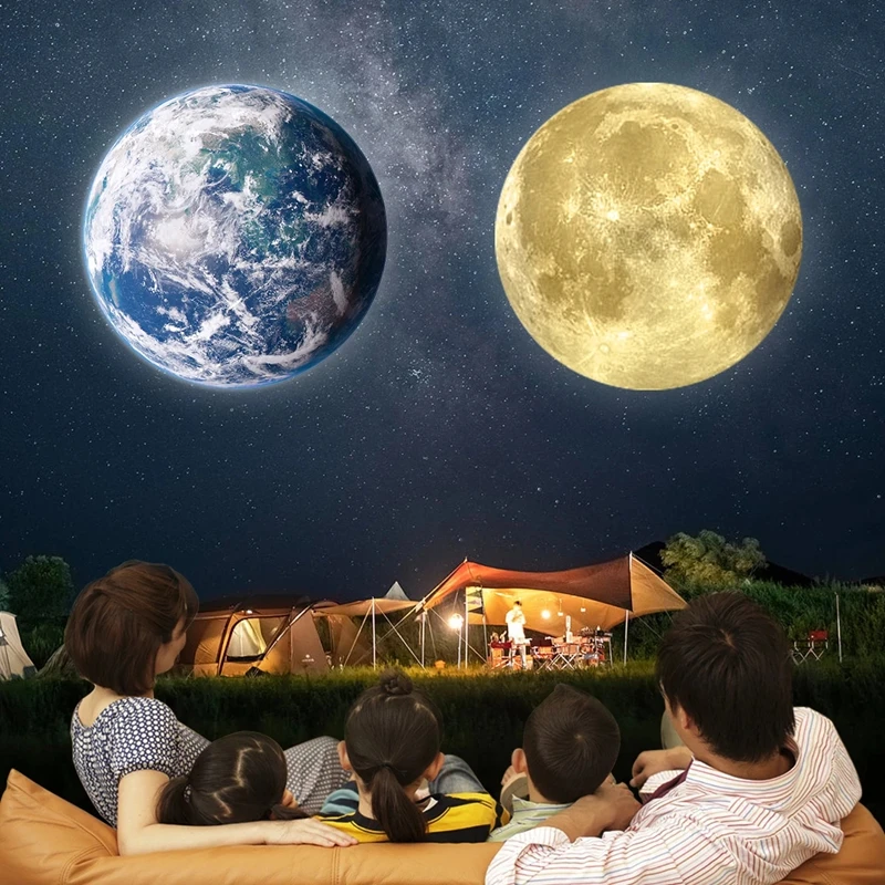 Lua terra projeção teto atmosfera luz céu estrelado lâmpada usb luz da noite romântico quarto decoração galáxia projetor 2025