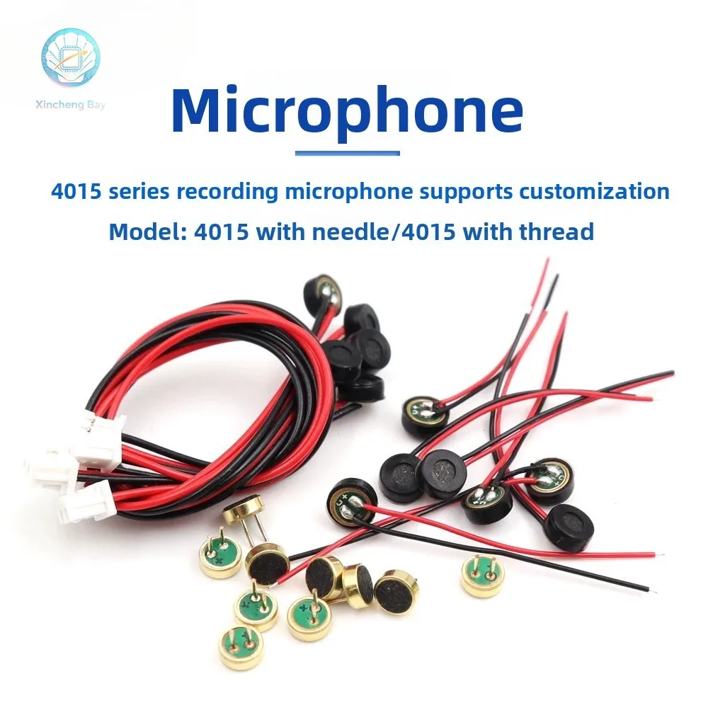 10pcs Electret Condenser MIC Capacitive Electret Microphone 4mmx1.5mm for PC Phone MP3 MP4 with 2 Leads wire length 5.5CM