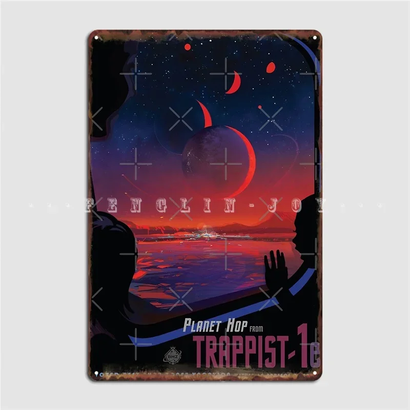 Trappist 1 Space Travel Metal Sign Cinema Kitchen Home Designing Garage Decoration Tin Sign Poster