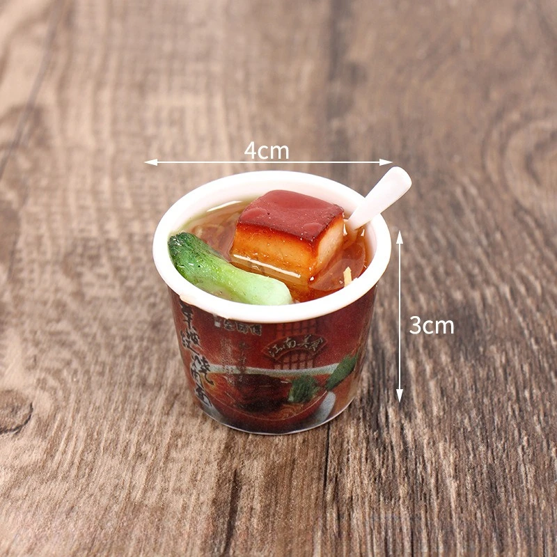 جديد محاكاة الغذاء قلادة مفتاح سلسلة لطيف موضة مطهو ببطء لحوم البقر الصينية كوب المعكرونة بودنغ المفاتيح هدية مجوهرات حلقة رئيسية #5