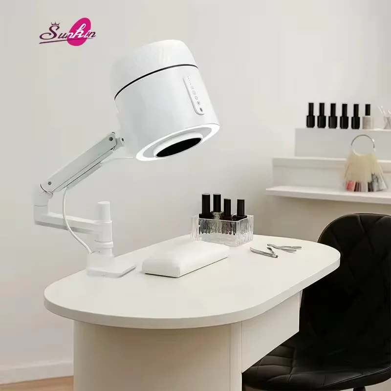 Sunkin Professional Plastic Electric White New Design Pedicure Hood Manicure Nail Dust Cyclone Suction Vacuum Cleaner Collector