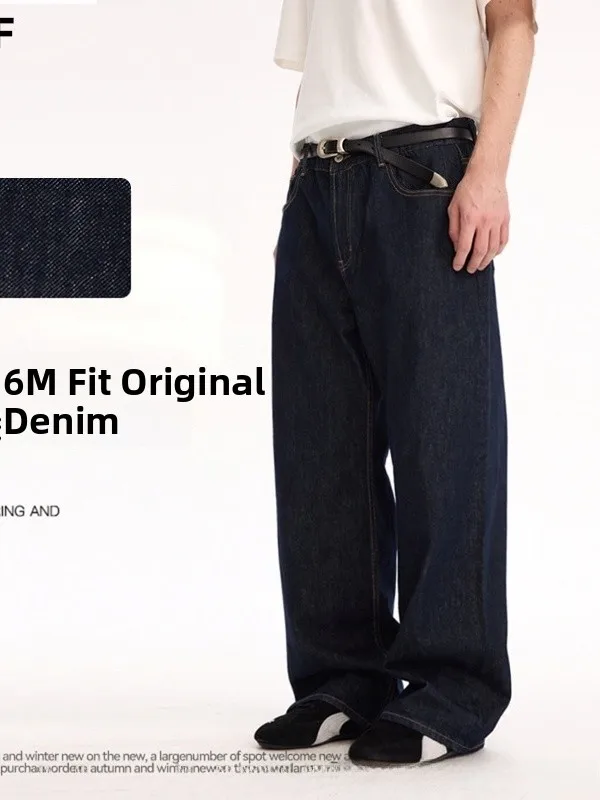 

Темно-синие классические свободные джинсы прямого кроя Cleanfit для мужчин и женщин, повседневные хлопковые брюки со средней посадкой, на молнии, на все сезоны