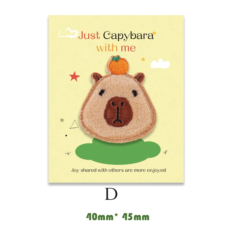 1-teilige süße Capybara bestickte Kleidungsaufnäher für Kleidung, Patch-Stoffaufkleber – Detail 9