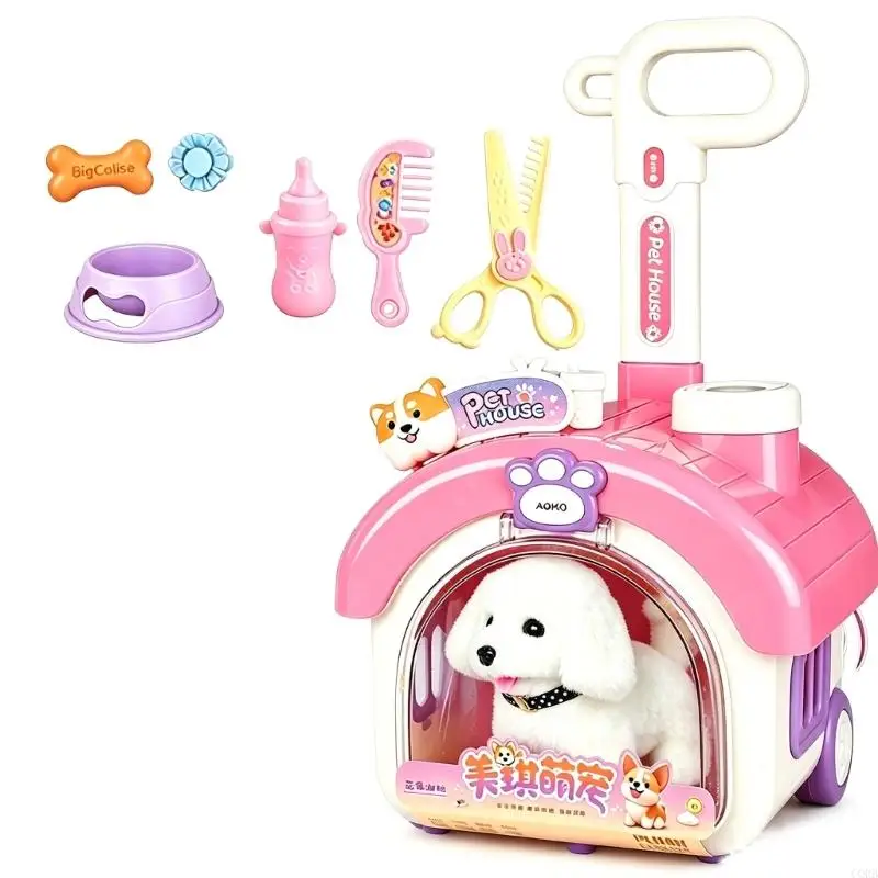 CORB Animal Themed Electric Pull Along Luggage With Pet House ABS for Toddlers