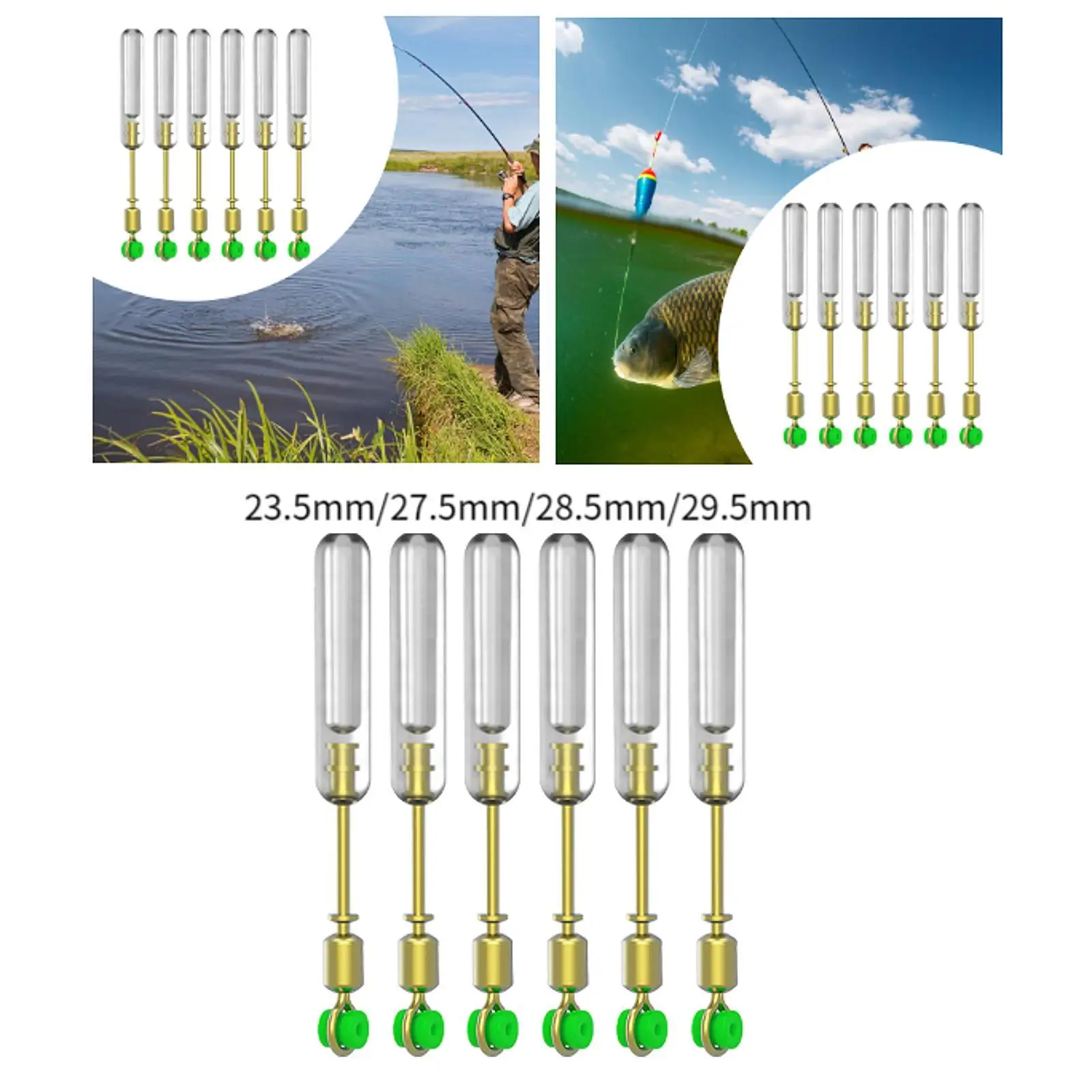 6-компонентные адаптеры для поплавка для рыбалки, вращающиеся вертлюги с защитой от запутывания, держатель поплавка