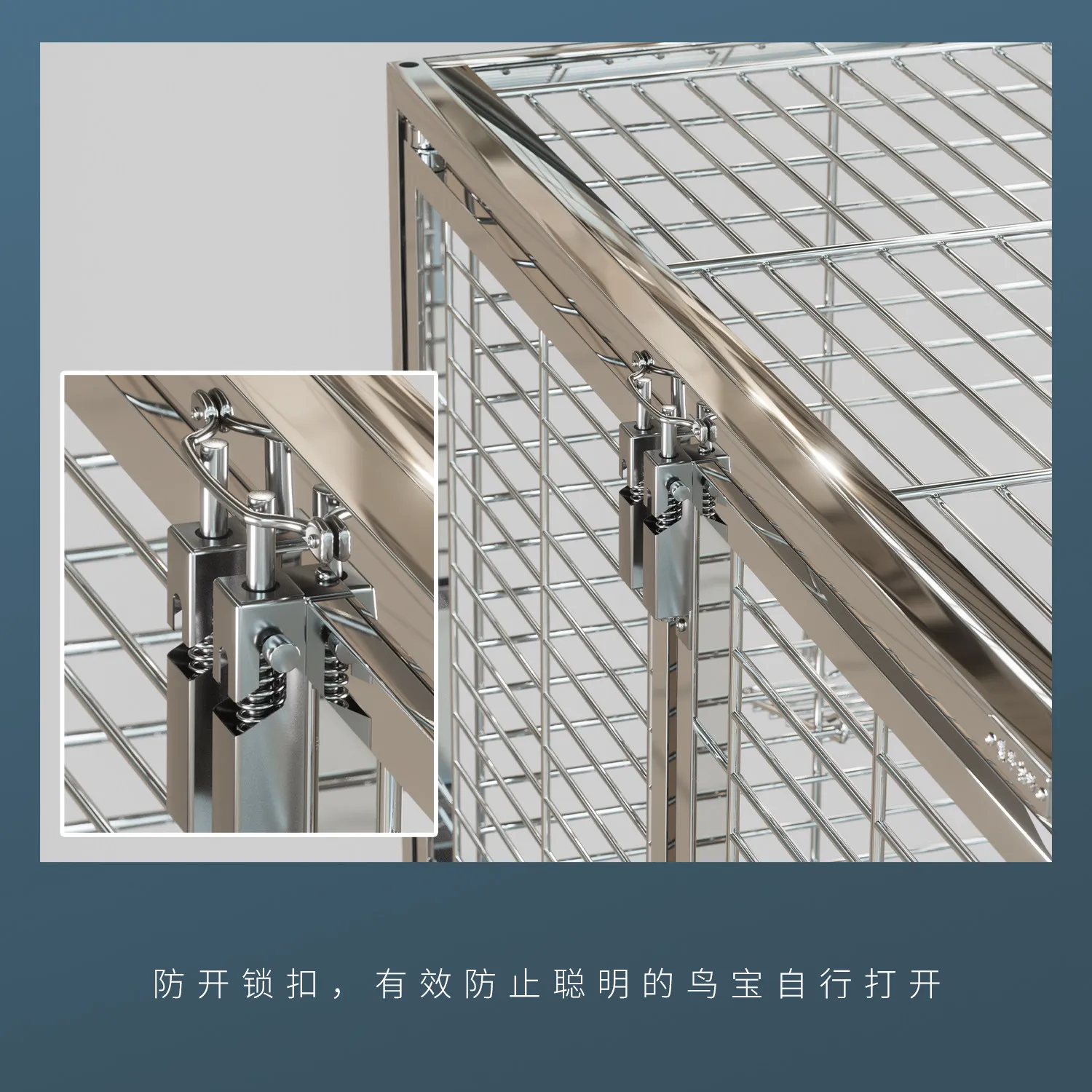 304 stainless steel bird cage, parrot cage, small sun special glass ornamental splash-proof bird cage