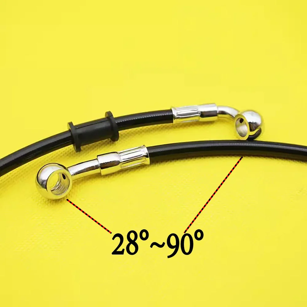Manguera de aceite de embrague de freno de motocicleta, tubo de línea de manguera trenzada de acero inoxidable reforzado hidráulico, 10cm ~ 500cm,