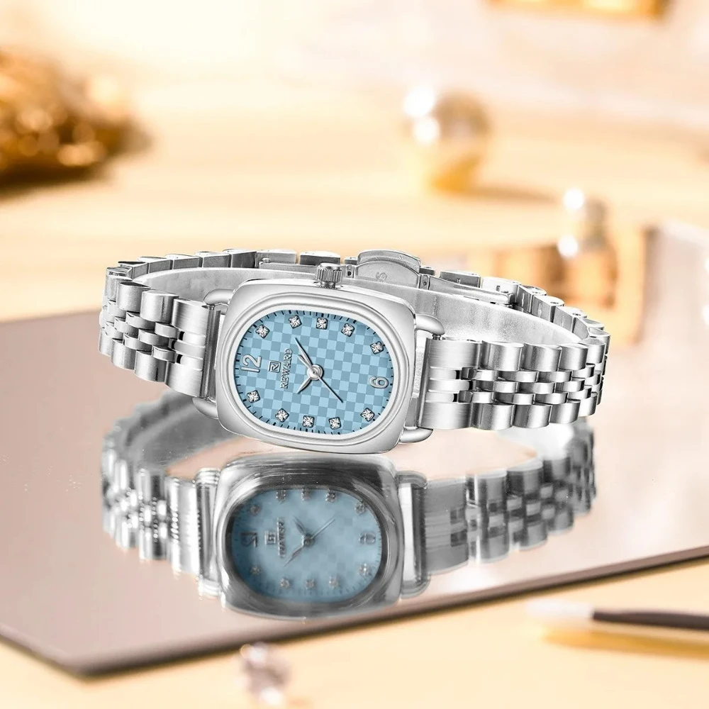 Reward 212060L Square Exquisite Steel Strip Women's Watch Waterproof Diamond Set Luxury Quartz Watches for Women Reloj Mujer