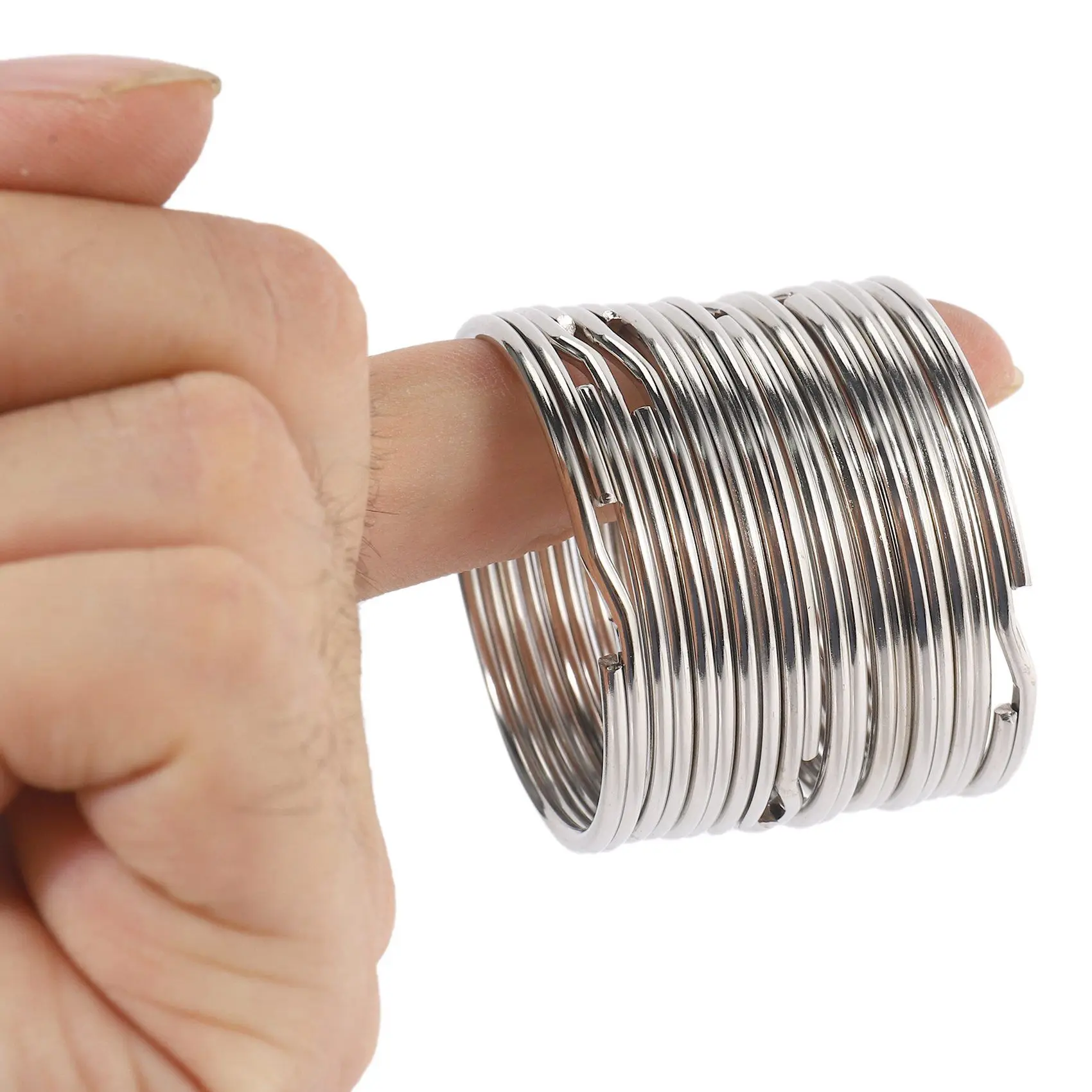 NOCM 20X Quality 50mm Keyring Split Ring Set Heavy Duty Large Key Loop Sprung Hoop