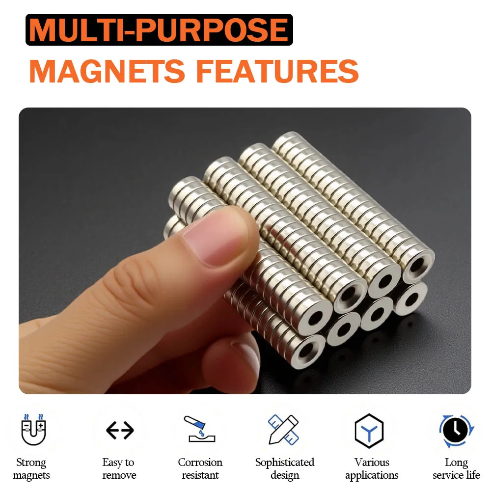 Office Organizer Home Storage Neodymium Magnet Weather Resistant Magnetic Alloy Round 10x3mm Smooth Edge Waterproof