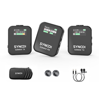 SYNCO G2MAX Wireless Microphone System Clip-on Microphone 200M Transmission Range 8GB Built-in Memory TFT Screen