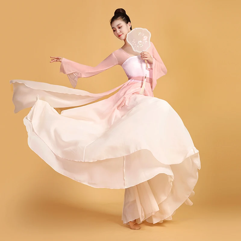 Classical Dance Costume Practice Clothes Performance Costumes Elegant Fairy National Hanfu Dance Wear Yangko Folk Dance Dress