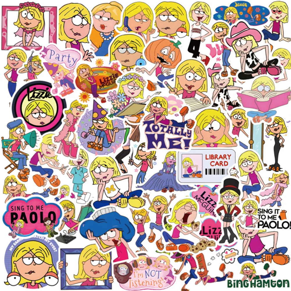 10/30/55 Stück Disney Lustige Mädchen Lizzie McGuire Aufkleber Cartoon-Sticker DIY Gepäck Skateboard Handy Laptop Niedliche Dekorationsaufkleber