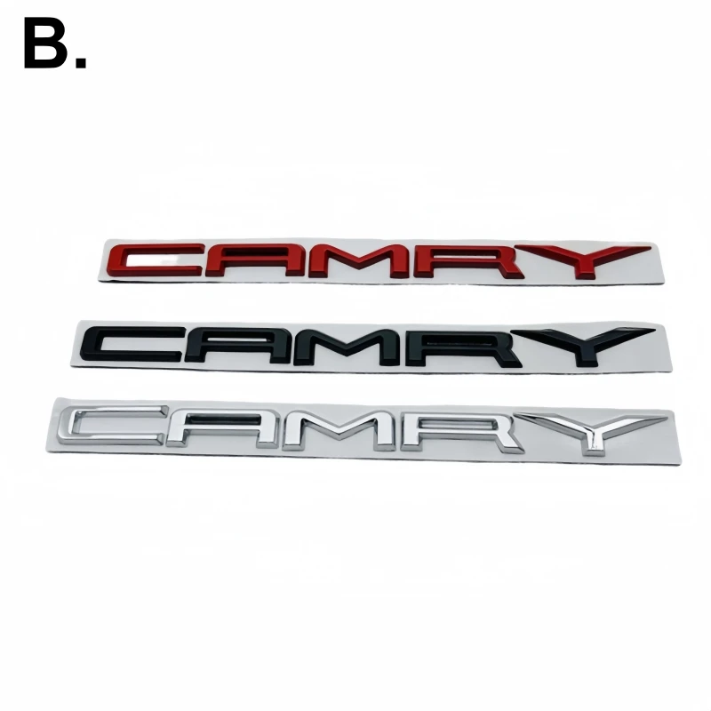 1pcs Metal 3D Letter Logo Car Rear Trunk Decals Emblem Badge Stickers Decal Styling Auto Accessories Fit for Toyota Camry