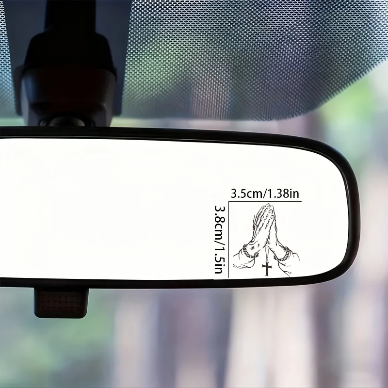 2D Flat Praying Hands Waterproof Vinyl Sticker, Multipurpose Decal for Car Rearview Mirror Window Motorcycle Laptop DIY Decor