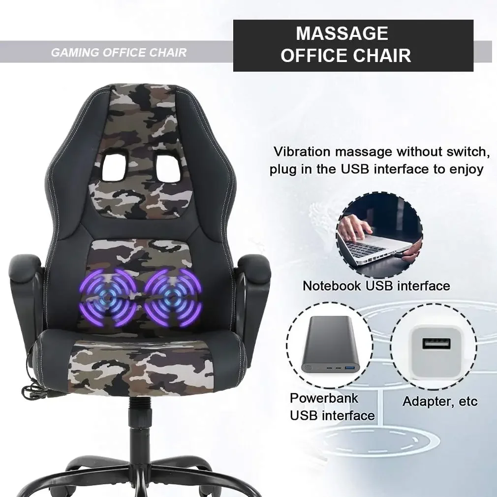 Furniture suppliesRacing Gaming Chair Home Office Chair Ergonomic Desk Chair Massage PU Leather Computer  with Lumbar Suppo