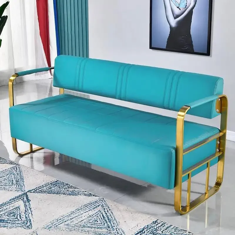 Waiting Area Furniture Gold Steel Frame Leather Hospital three Seats Public Airport Waiting Room Chair