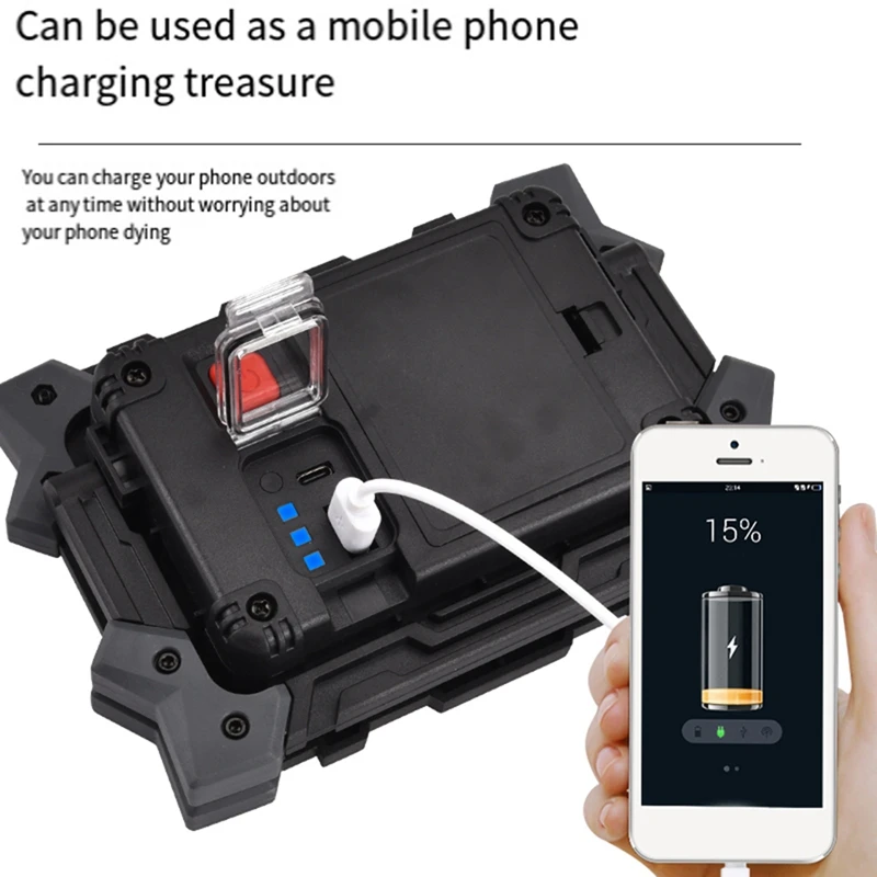 1 Piece 30W Rechargeable Portable Flood Light Outdoor Solar Work Light With USB For Emergency Lighting