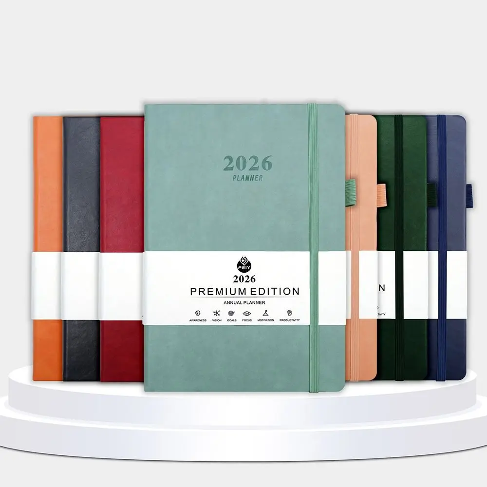 English 2026 Schedule Planner Notepad Wear-resistant Bookmark 365 Days Efficiency Notebook Simple Thick Paper