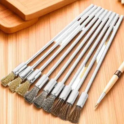 

Electric Grinding Pen Brush Set 3x6x100mm Stainless Steel Copper Wire Horsehair for Cleaning Deburring Mold Hardware Rotary