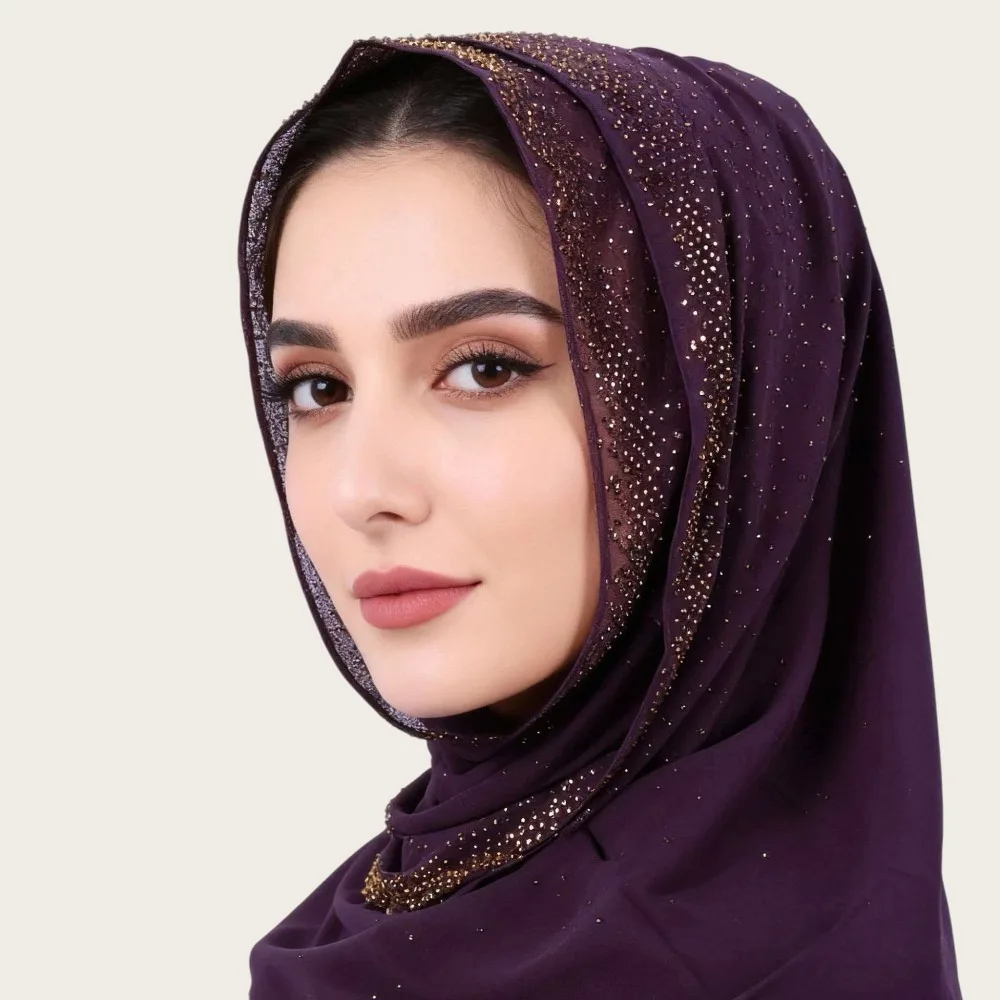 

Новый шифоновый мусульманский тюрбан-хиджаб, дышащий, полностью закрывающий лицо, из жатой ткани, однотонный, исламский головной убор