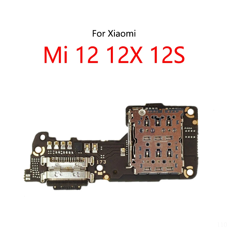 USB Charge Dock Port Socket Jack Connector Flex Cable For Xiaomi Mi 12 12X 12S Charging Board Module