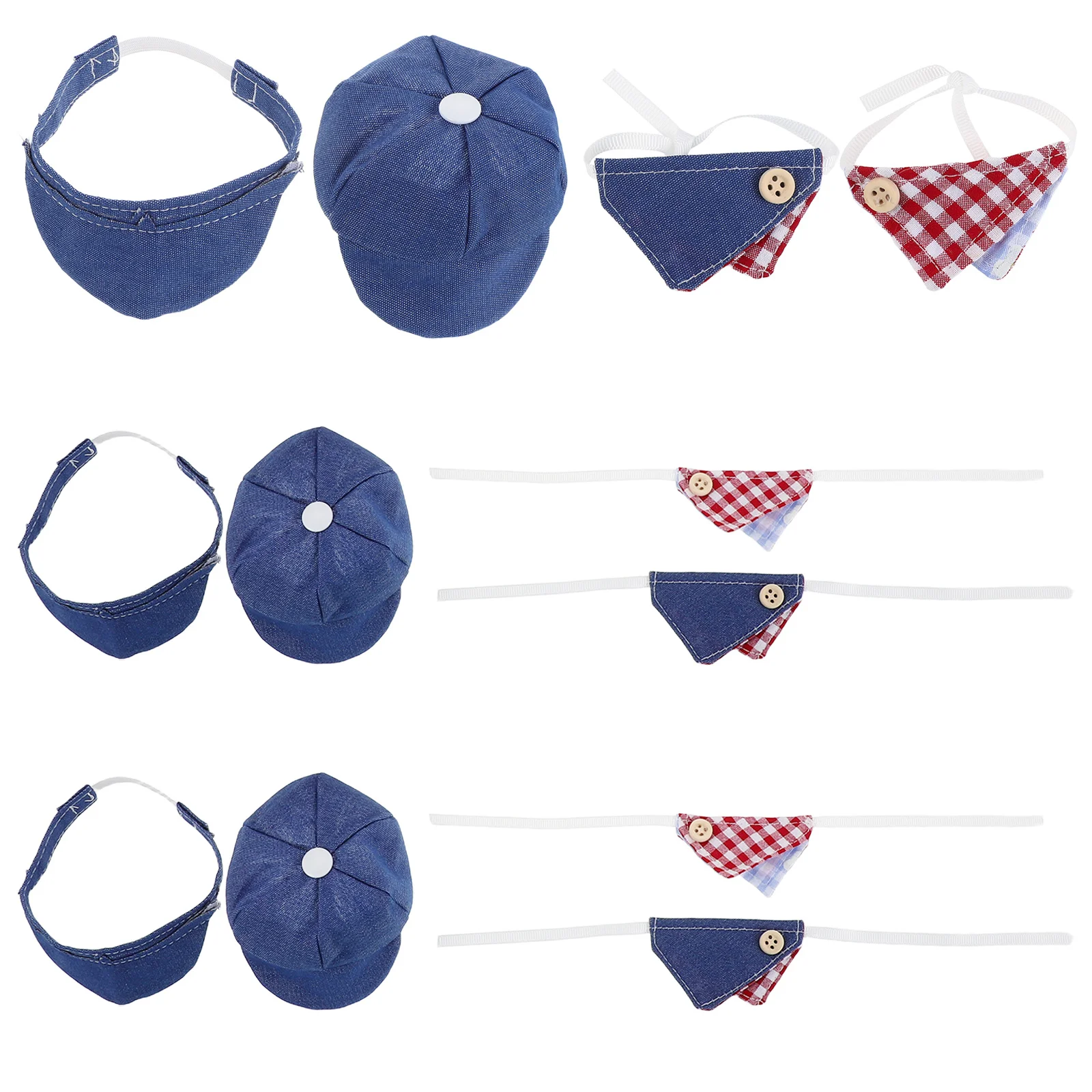 12 قطعة إكسسوارات الملابس 10 سنتيمتر قبعات بيريه صغيرة الأوشحة الثلاثية الزي مجموعة لالتقاط صور الحفلات-قبعات أطفال بنات